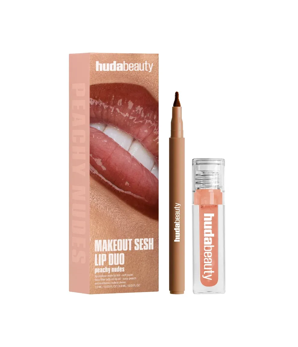 Huda Beauty - Makeout Sesh Lip Duo | Peachy Nudes