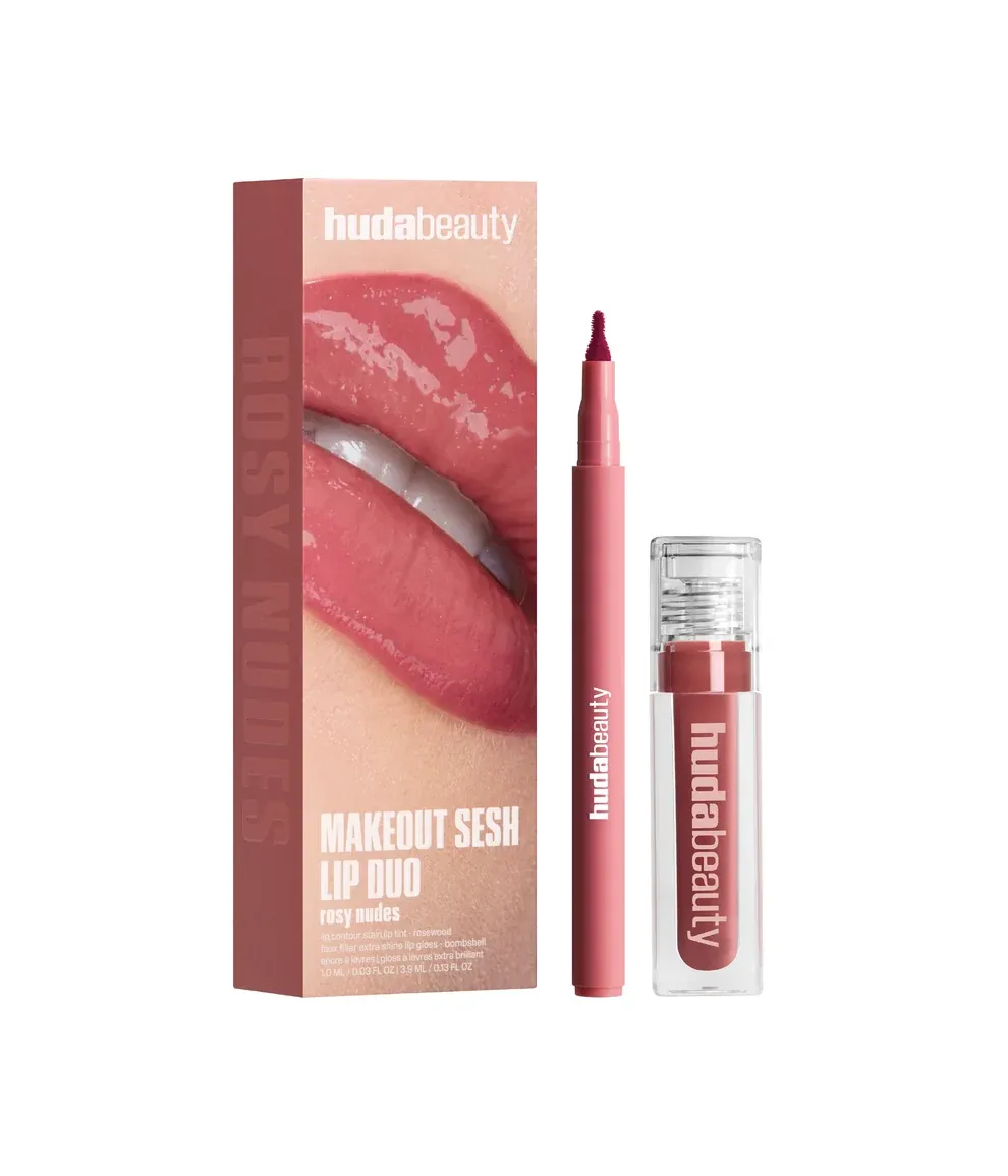 Huda Beauty - Makeout Sesh Lip Duo | Rosy Nudes