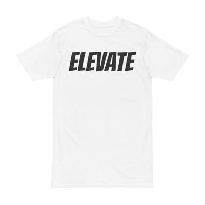 Men&#39;s Heavyweight Tee - &#39;Elevate&#39; Graphic Tee Shirt for Casual Style &amp; Motivation, Available in all Sizes.