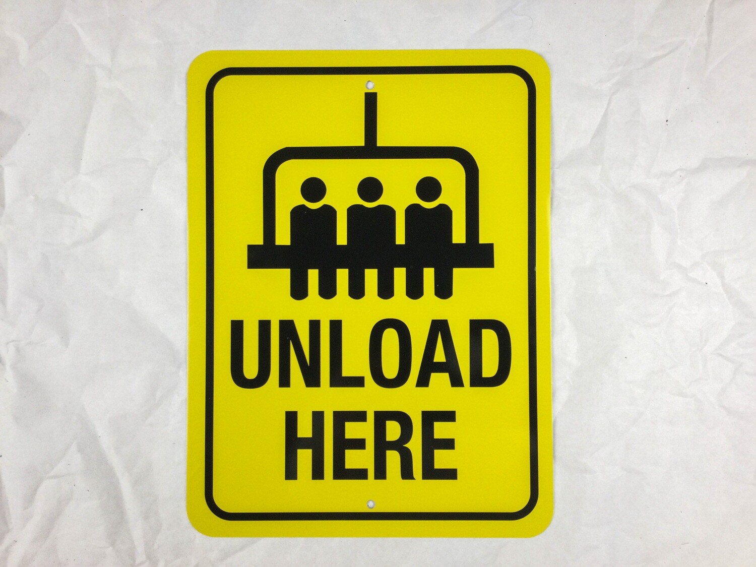 Ski Lift Sign &quot;Unload Here&quot;