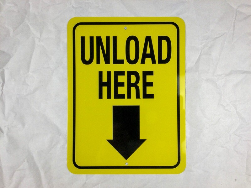 Ski Lift Sign &quot;Unload&quot; Arrow