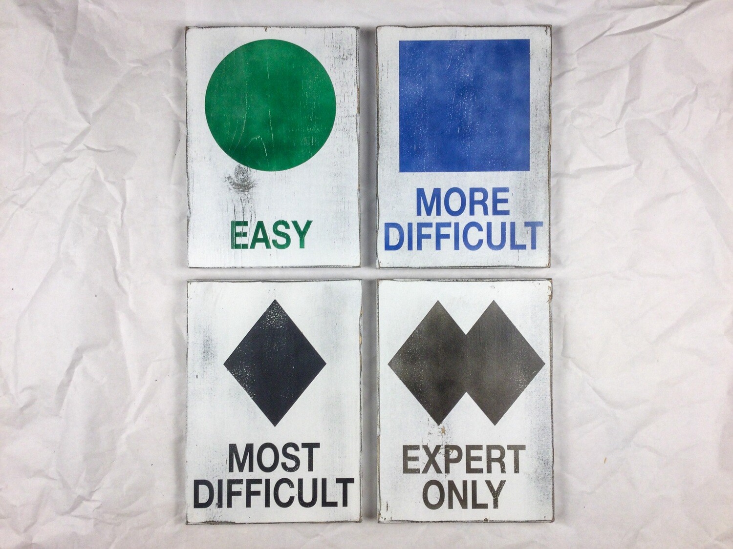 Ski Trail Difficulty Level Sign Set
