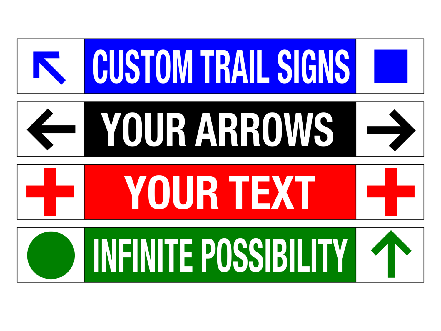 4 Trail Signs Custom