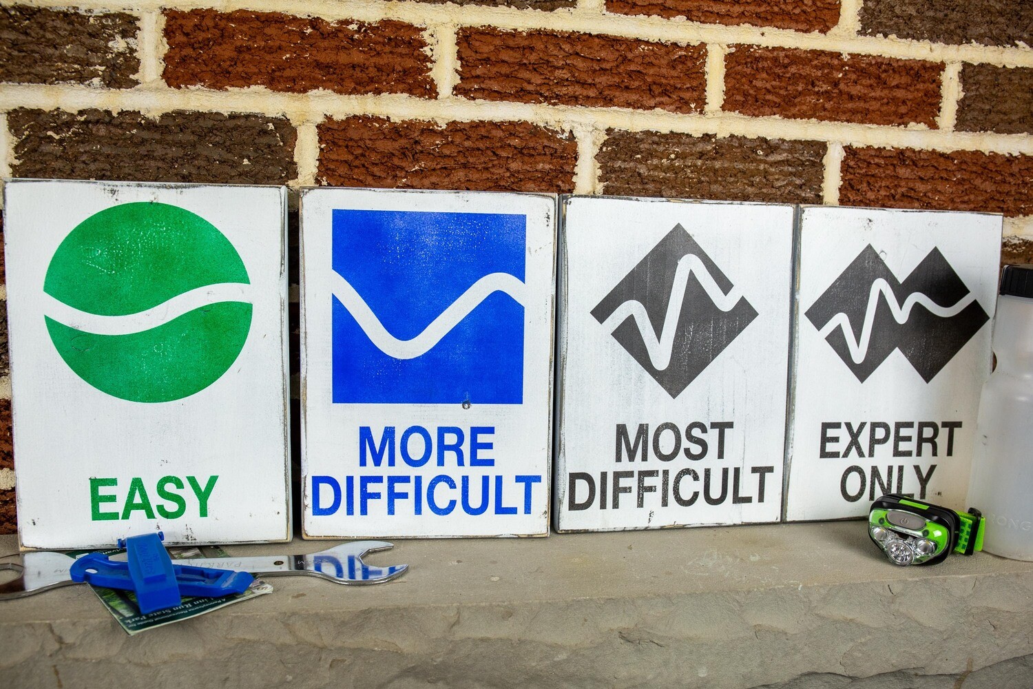 Bike Trail Difficulty Level Sign Set