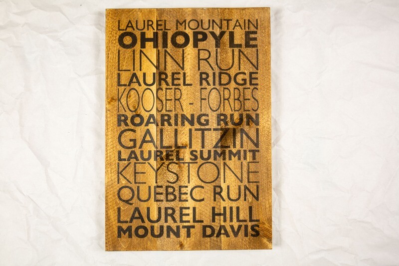 Laurel Highlands Parks List Sign