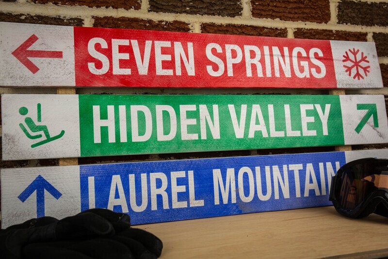 Laurel Highlands Ski Resorts Sign