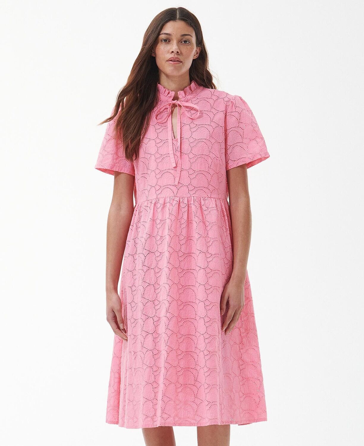 Barbour Robe Palmetto rose broderie, Tailles: 8