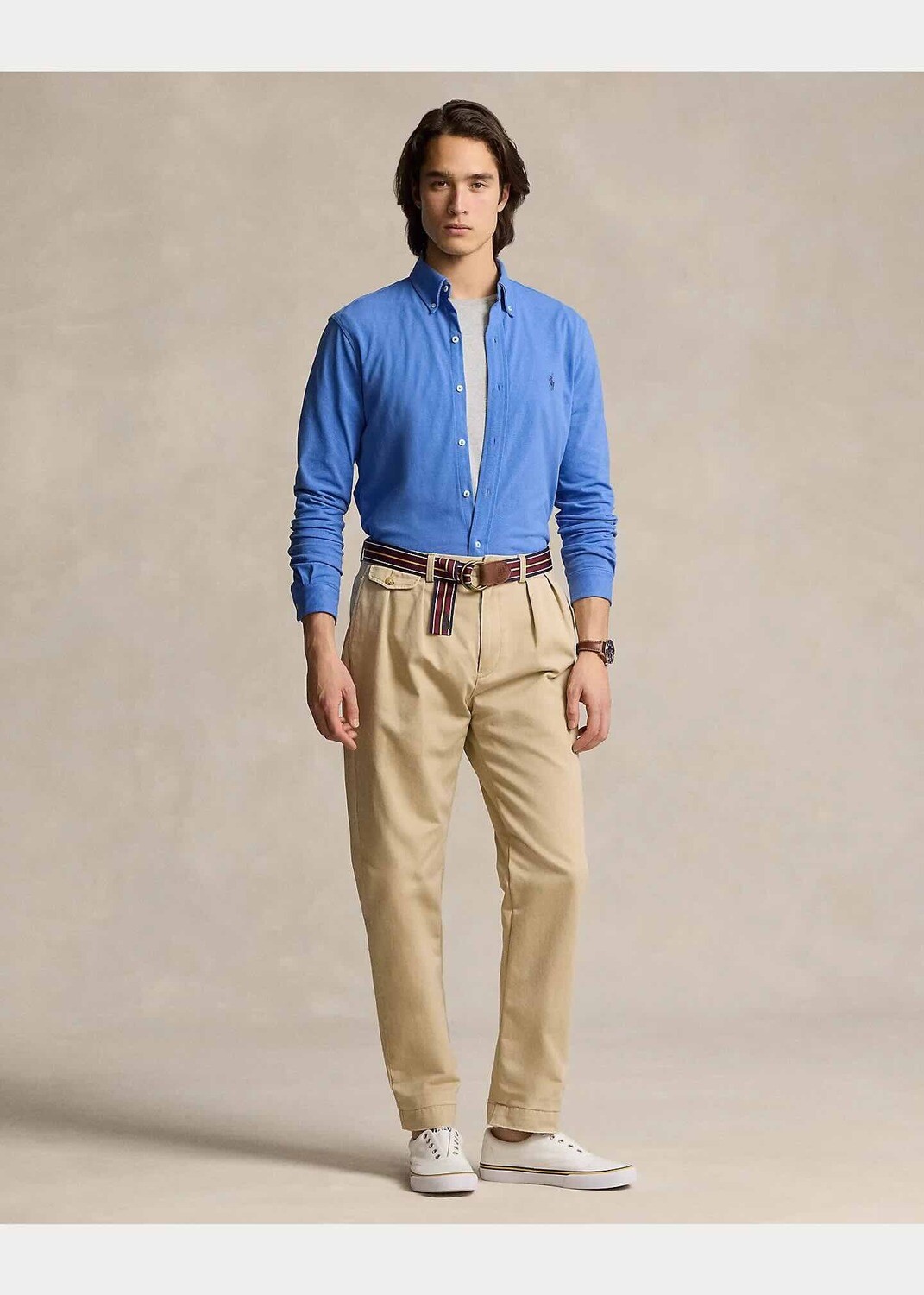Ralph Lauren Chemise ultra légère en coton piqué Blue, Tailles: XS