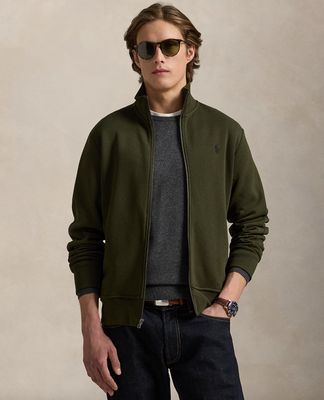 DOUBLE-KNIT TRACK JACKET OLIVE