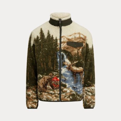 PILE FLEECE GRAPHIC JACKET