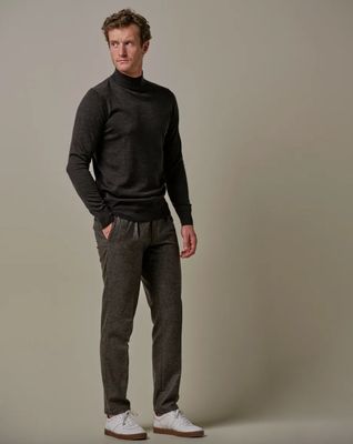 Brown wool flannel trousers