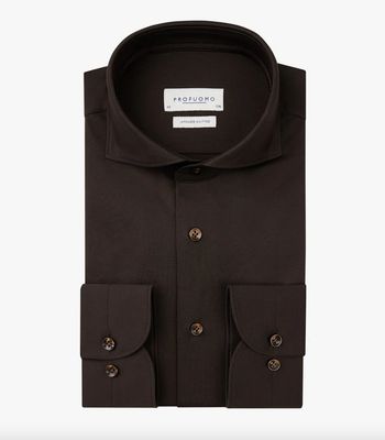 Chemise Profuomo Coton Japonais Brun
