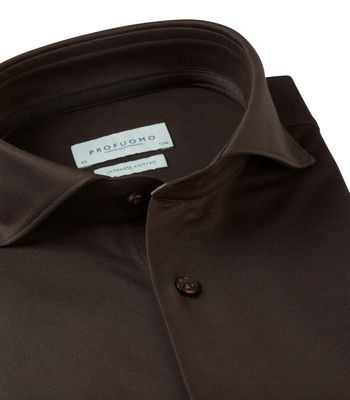 Chemise Profuomo Coton Japonais Brun