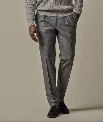 Anthra cotton flannel trousers Dark Grey