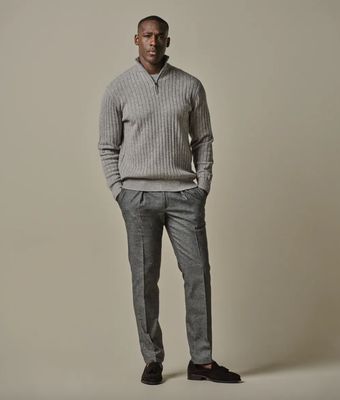 Anthra cotton flannel trousers Dark Grey