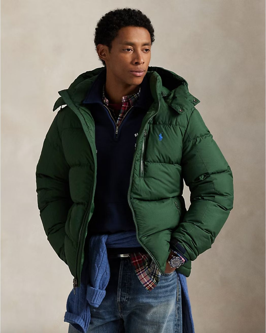THE GORHAM DOWN JACKET GREEN, Taille: S