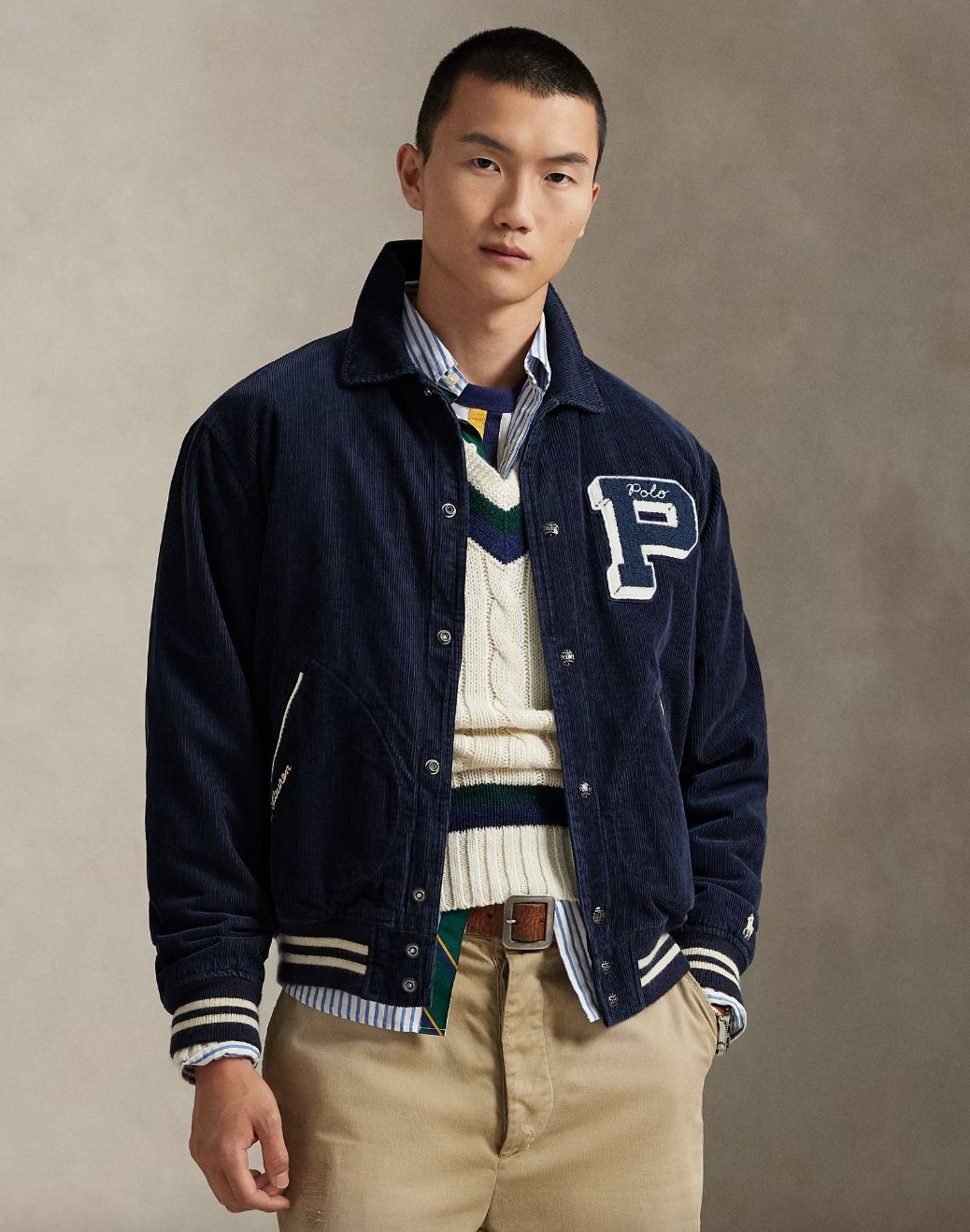 CORDUROY LETTER JACKET