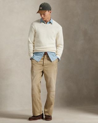 GARMENT-DYED COTTON SWEATER ECRU