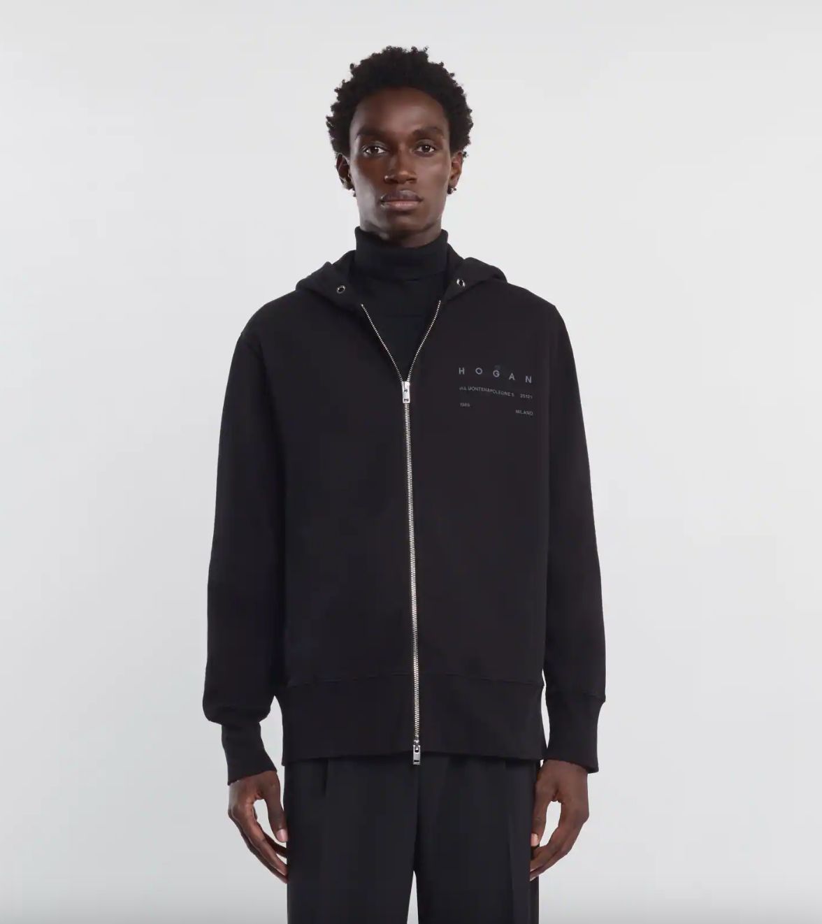 HOGAN HOODIE BLACK, TAILLE: M