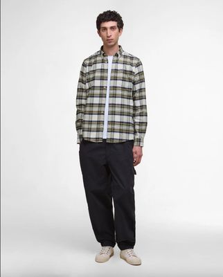 Ronan Tailored Check Mens Shirt - Ecru Marl