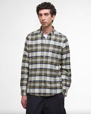 Ronan Tailored Check Mens Shirt - Ecru Marl