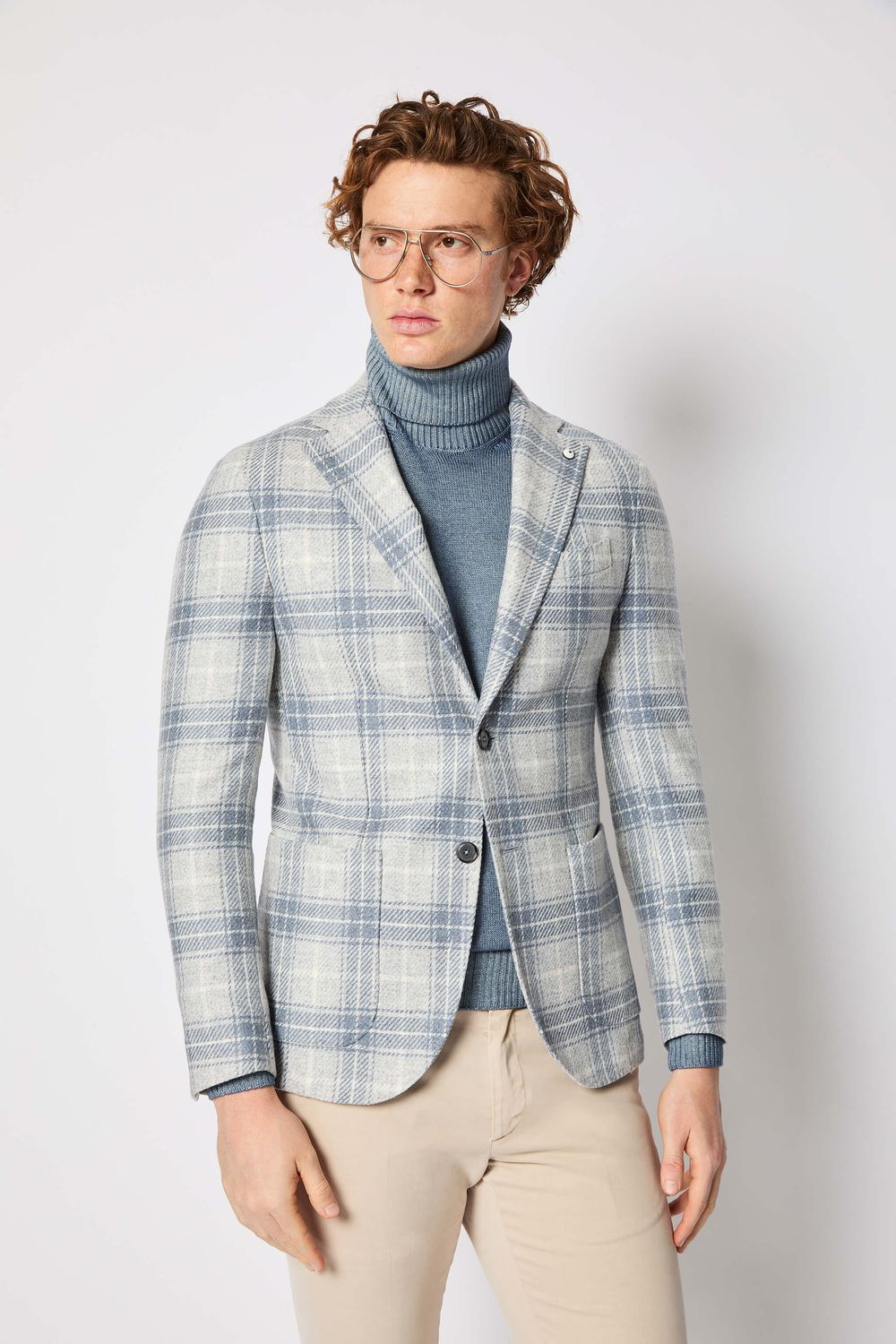 VESTON LUBIAM CARREAUX GRIS BLEU