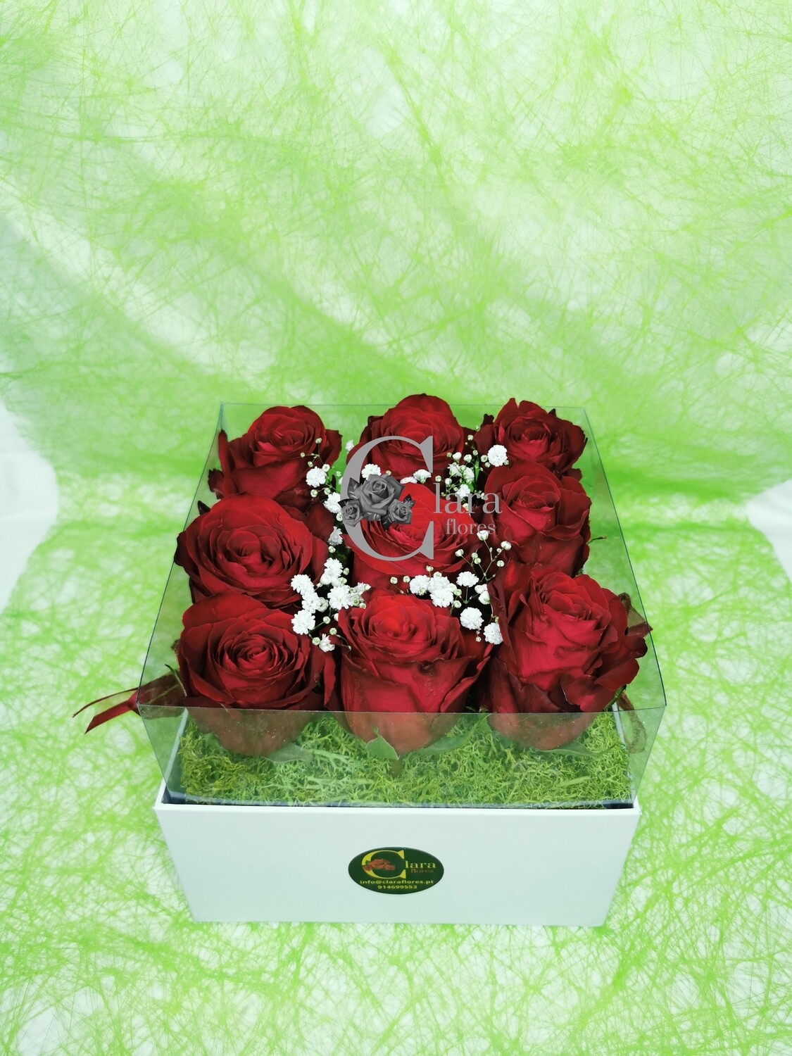 Caixa de Rosas Vermelhas Naturais