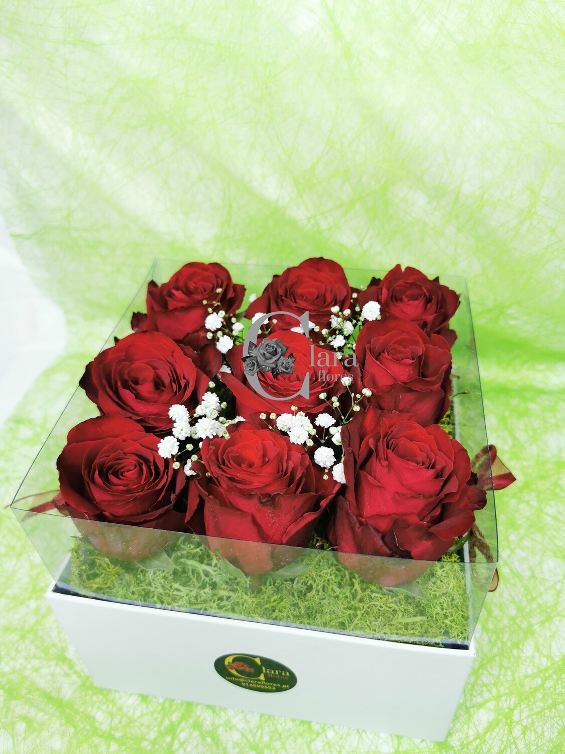 Caixa de Rosas Vermelhas Naturais