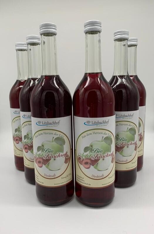 6 Flaschen Bio Apfel-Kirschsaft 6 Flaschen Bio Apfel-Kirschsaft
