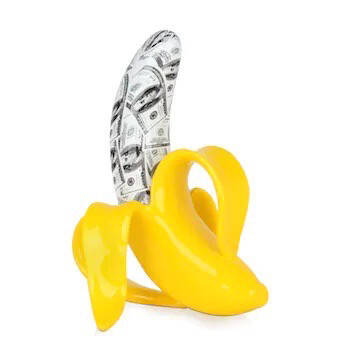 Hars sculptuur 'Banaan' - Kleur Geel