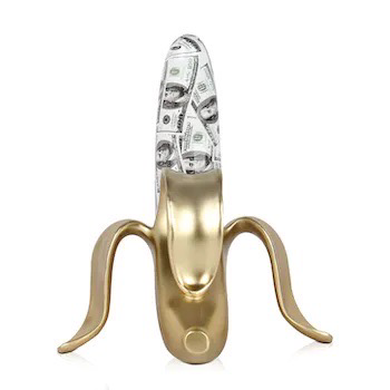 Hars sculptuur 'Banaan' - Gouden kleur