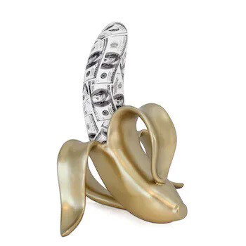 Hars sculptuur 'Banaan' - Gouden kleur