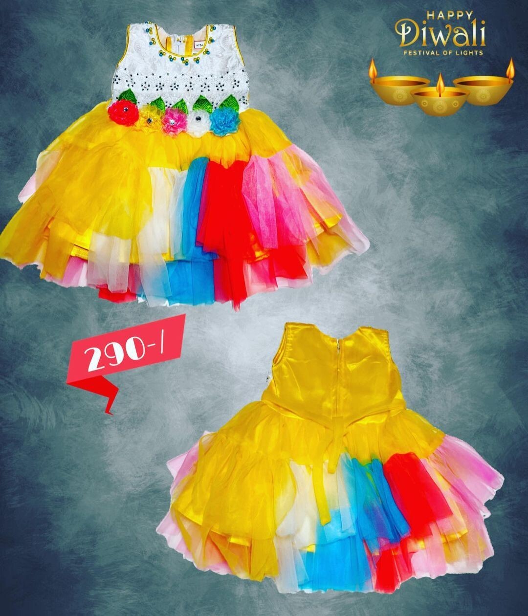 Girl frock with multi colours