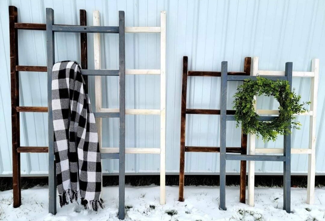 Blanket Ladder - Early American / 5' Country Chic Woodworks & Home Decor -
