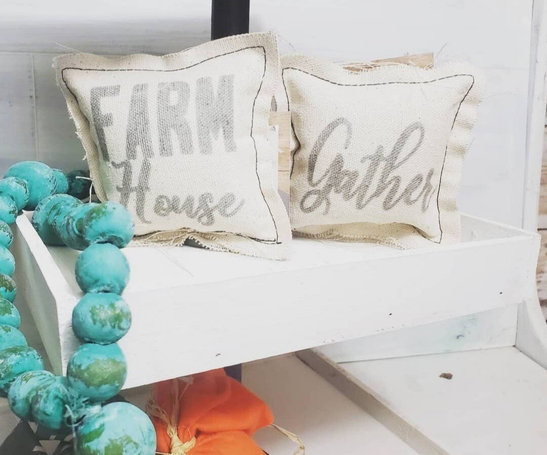 Farmhouse Country Chic Woodworks & Home Decor - Tray Filler Pillows -