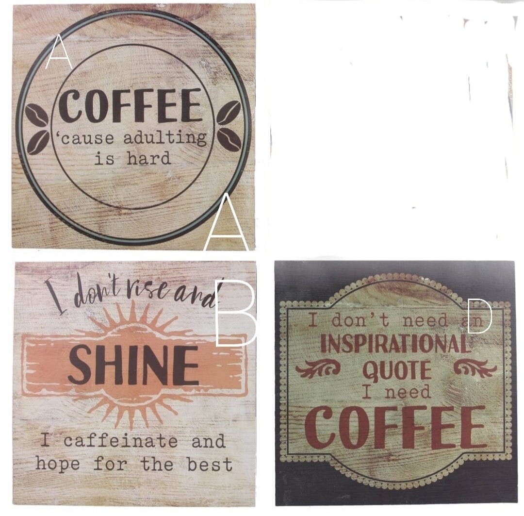 Wood Boxed Coffee Wall Sign