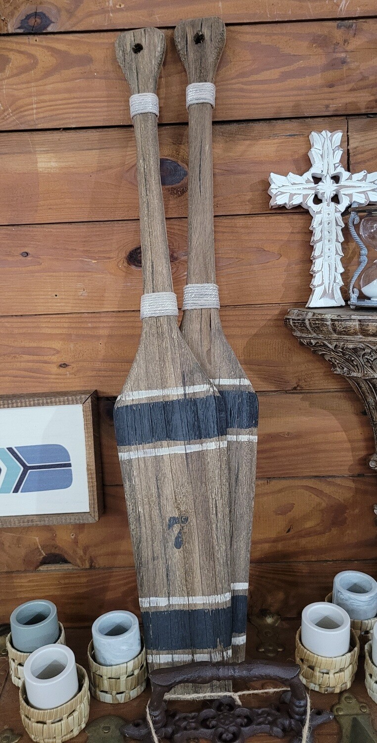 Kelso Wood Paddle #7, Black - Natural Wood & Black