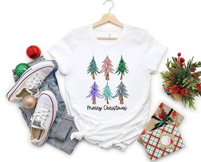 Vazzie Tees - Merry Christmas Trees Shirt - Large