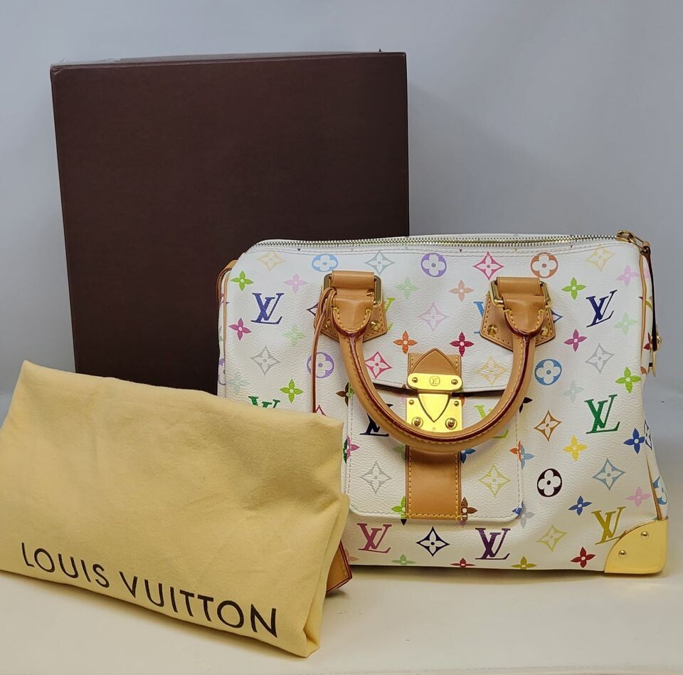 Louis Vuitton White Multicolore Speedy 30 with Box