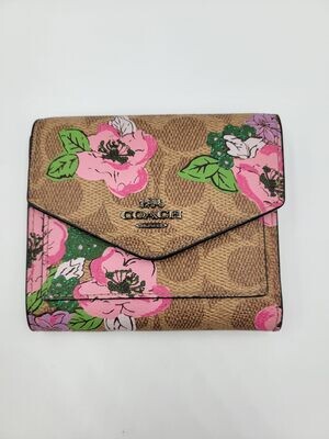 Small Trifold Coach Floral Wallet