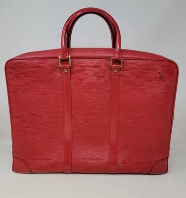 Louis Vuitton Porte Voyage Documents Bag Red Epi Leather