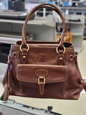 Dooney & Bourke Brown Florentine Leather Satchel Handbag