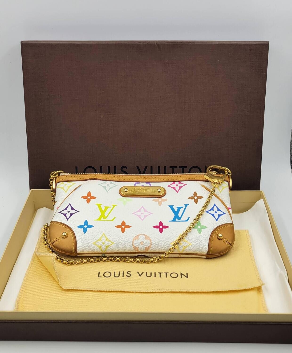 Louis Vuitton Pochette White Murakami Multicolor Handbag