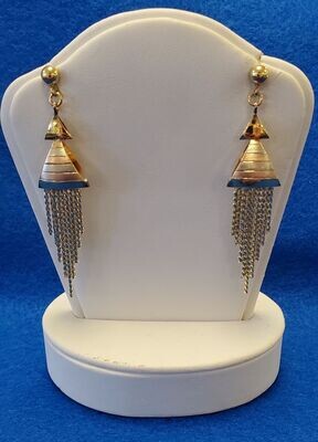 14kt Tri Gold Dangle Earrings