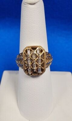 14kt Yellow Gold Ladies Diamond Ring w/ Baguettes Size 7