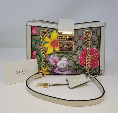 Gucci GG Supreme Floral Chain Handbag