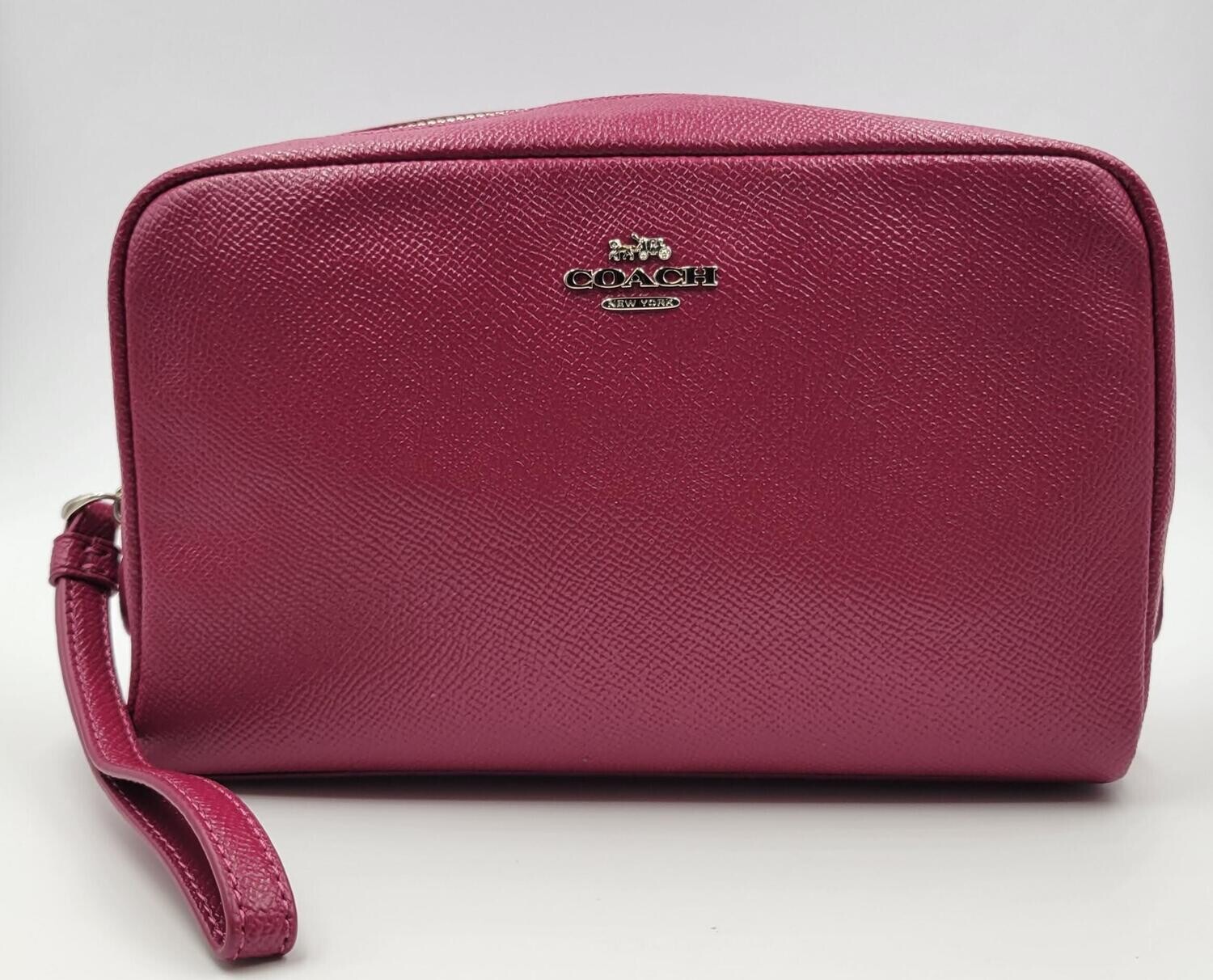 Coach Boxy Cosmetic Case Dark Fuschia