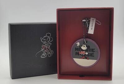 Coach X Disney Miss Minnie Mouse Leather Hangtag Keychain