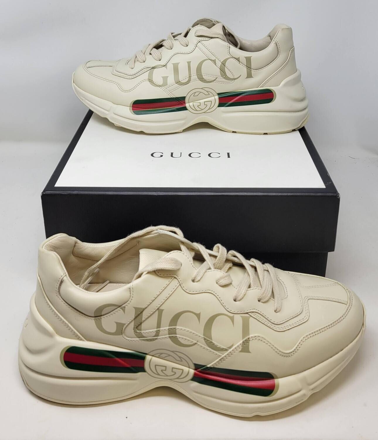 Gucci Rhyton Vintage Logo Ivory Men's Sneakers Size 9.5