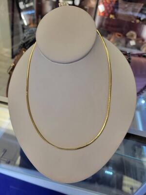 10kt Yellow Gold Long Omega Necklace